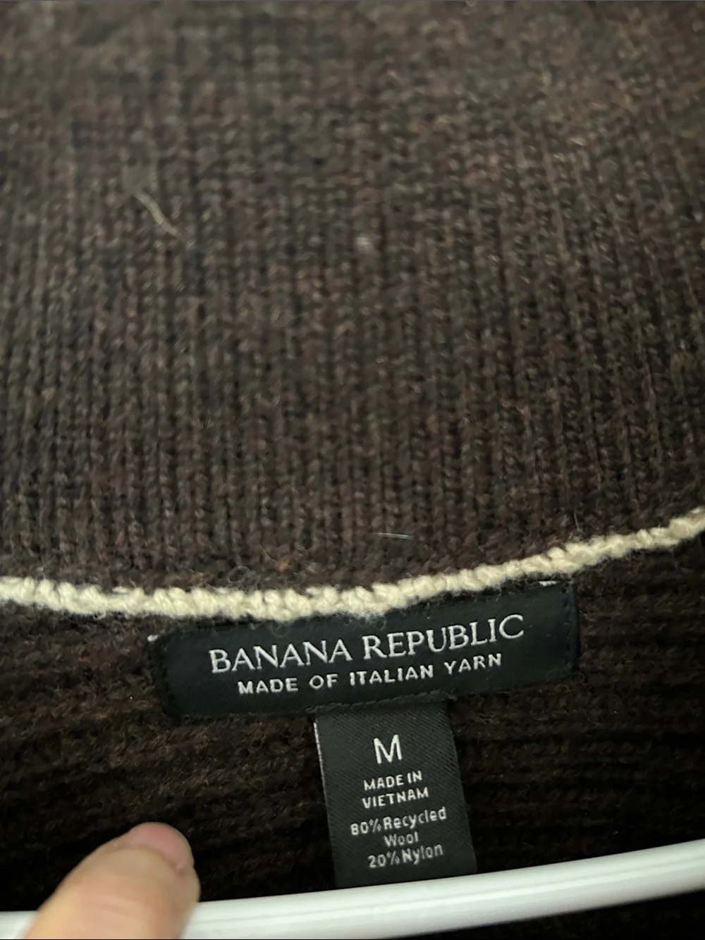 Banana republic men’s Nino Mock-Neck brown ribbed wool Sweater M